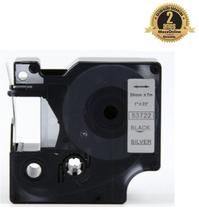 Fita Compatível Dymo D1 53722 Prata Letra Preta 24mm