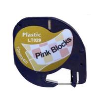 Fita Compatível Dymo Letratag LT029 Blocos Rosa Letra Preta 12mm Fita Compatível Dymo Letratag LT029 Blocos Rosa Letra Preta 12mm