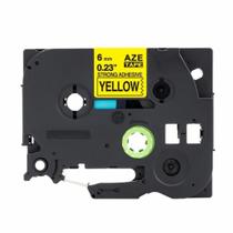 Fita Compatível TZ-611 Tze-611 Amarela 6mm para Rotulador Brother PT-H105 PT-H110 PT-D200 PT-D210 PT