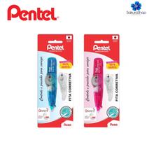 Fita Corretiva PENTEL 5mm x 6M Retrátil+ Refil GRÁTIS 2 Unidades