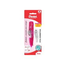 Fita Corretiva Pentel Rosa Com Refil