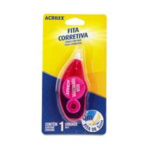 Fita Corretiva Rosa Escolar 5mm x 6m de Secagem Imediata Qualidade Acrilex + Nota Fiscal.