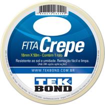Fita crepe, 18 mm x 50 m, creme, uso geral, 211110185000 TEKBOND Fita crepe, 18 mm x 50 m, creme, uso geral, 211110185000 TEKBOND