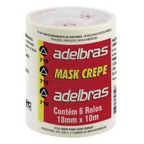 Fita Crepe 18mm x 10m Mask 710 Rolo c/ 6 Unidades Adelbras