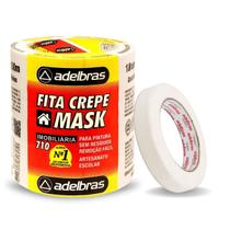 Fita Crepe 18mmx50m 6 rolos Adelbras Mask 710 Resistente Boa Fixação Ideal para Mascaramento Pintura Residencial Automotiva