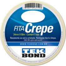 Fita crepe, 24 mm x 50 m, creme, uso geral, TEKBOND Fita crepe, 24 mm x 50 m, creme, uso geral, TEKBOND
