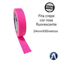 Fita Crepe 24mmx50m Cor Rosa Fluorescente