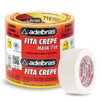 Fita Crepe 48mmx50m 2 rolos Adelbras Mask 710 Resistente Boa Fixação Ideal para Mascaramento Pintura Residencial
