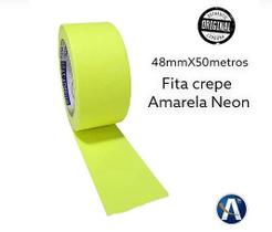 Fita Crepe 48mmx50m Cor Amarelo Fluorescente Fita Crepe 48mmx50m Cor Amarelo Fluorescente