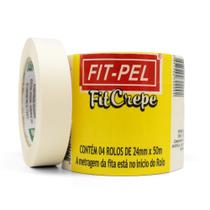 Fita crepe adesiva 24 mm x 50 metros com 4 peças - 10402104