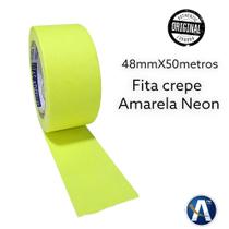 Fita Crepe Amarela Neon 48mm x 50m - Ideal para Eventos e Artes Fita Crepe Amarela Neon 48mm x 50m - Ideal para Eventos e Artes