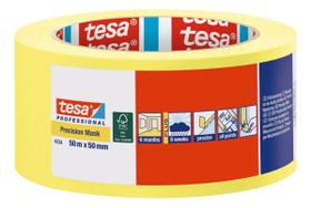 Fita Crepe Amarela Tesa 50m X 50mm Pintura Superfície Delicada Precisa