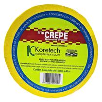 Fita Crepe Automotiva Premium 18mmx40m Amarela Alta Resistência Térmica 127C
