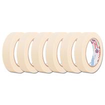 Fita crepe branca 18mm x 50metros Eurocel kit com 6 unidades