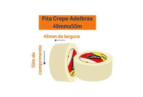 Fita crepe branca 48mmx50m adelbras kit com 3 rolo Fita crepe branca 48mmx50m adelbras kit com 3 rolo