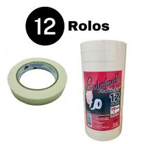 Fita Crepe kit 12 Rolos Embalando 19mm x 50metros