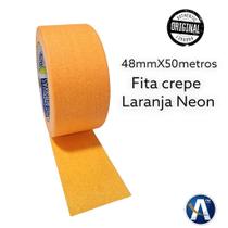 Fita Crepe Laranja Neon 48mm x 50m - Ideal para Eventos e Artes Fita Crepe Laranja Neon 48mm x 50m - Ideal para Eventos e Artes