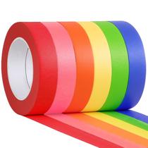 Fita crepe MISHCHI 6 rolos 25 mm x 55 m colorida Fita crepe MISHCHI 6 rolos 25 mm x 55 m colorida
