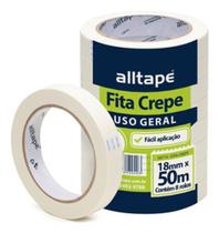 Fita crepe pacote com 8 unidades 18mm x 50m Alltape