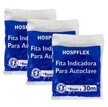 Fita Crepe Para Autoclave 19mm X 30m Hospflex Kit C/ 3 Un