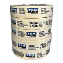 Fita Crepe para Pintura Uso Geral 24mm x 50m com 5 Unidades - TEKBOND