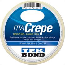 Fita Crepe Tekbond 18Mm X 50Mt - Kit C/5 Unidades Fita Crepe Tekbond 18Mm X 50Mt - Kit C/5 Unidades