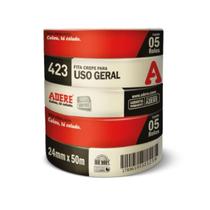 Fita Crepe Uso Geral 24mm x 50m 423 5 Rolos ADERE