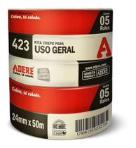 Fita Crepe Uso Geral 45x50 423 Com 10un - Adere Fita Crepe Uso Geral 45x50 423 Com 10un - Adere