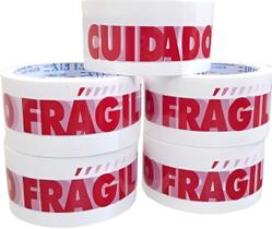 Fita Cuidado Frágil 48mm 50 Metros Gruda Bem Kit 05 Unidades Fita Cuidado Frágil 48mm 50 Metros Gruda Bem Kit 05 Unidades