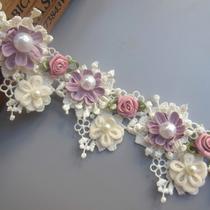 Fita de acabamento em renda, estilo vintage, damasco, 5,5 cm de largura Fita de acabamento em renda, estilo vintage, damasco, 5,5 cm de largura