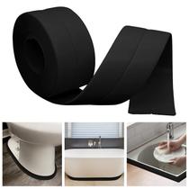 Fita de calafetagem RHRVBSS para banho e cozinha impermeável 1,5 cm x 3 m preta