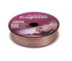 Fita de cetim 15 mm Frase Brigadeiro Gourmet Rose COR 355 10 mt Fitas Progresso - Inspire sua Festa Loja Fita de cetim 15 mm Frase Brigadeiro Gourmet Rose COR 355 10 mt Fitas Progresso - Inspire sua Festa Loja