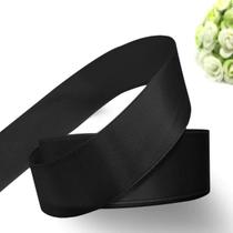 Fita de cetim 22mm preta 1 metro