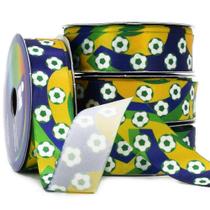 Fita de Cetim Brasil Bola de Futebol nº 5 22mm Cor 02 - 10 metros Fita de Cetim Brasil Bola de Futebol nº 5 22mm Cor 02 - 10 metros