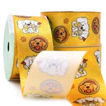 Fita de Cetim Coleção Pets Dia de Diversão 38mm com 10 Metros - 641 Cachorrinhos Folhagem Fita de Cetim Coleção Pets Dia de Diversão 38mm com 10 Metros - 641 Cachorrinhos Folhagem