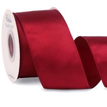 Fita de cetim com fio Ribbli Borgonha 6,35 cm x 18,3 cm