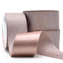 Fita de Cetim Com Lurex Prata Nº 09 38mm Com 10 Metros