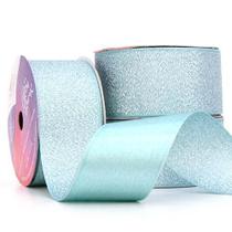 Fita de Cetim Com Lurex Prata Nº 09 38mm Com 10 Metros