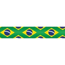 Fita de Cetim Decorada 22MM 10M. Bandeiras Brasil VD - Fitas Progresso