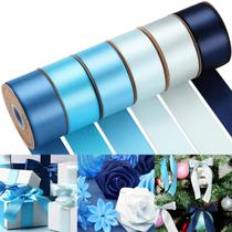 Fita de cetim decorativa da Lyrow 6 Rolls 200 Yards Blue