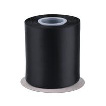 Fita de cetim dupla face 10 cm x 23 m preta em poliéster Fita de cetim dupla face 10 cm x 23 m preta em poliéster
