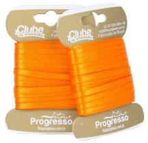 Fita de Cetim Dupla Face T900/000 4MM Cor 066 Laranja - 10 Metros Fita de Cetim Dupla Face T900/000 4MM Cor 066 Laranja - 10 Metros
