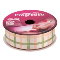 Fita de Cetim ECF005TR 22mm - Cor 175 - Xadrez Aquarelado - Rolo 10m - 1 unidade - Fitas Progresso - Rizzo