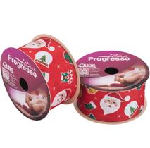 Fita de Cetim EGL009TR 38 mm - Cor 002 - Papai Noel Lúdico - Rolo 10 Metros - 1 unidade - Fitas Progresso - Rizzo Fita de Cetim EGL009TR 38 mm - Cor 002 - Papai Noel Lúdico - Rolo 10 Metros - 1 unidade - Fitas Progresso - Rizzo