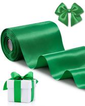 Fita de cetim FAKILO verde de 10 cm x 20 m de largura para decoração