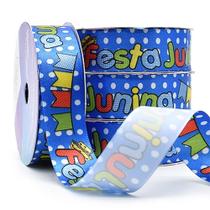 Fita de Cetim Festa Junina 22mm Com 10 Metros - 570 Festa Junina Poá Azul Fita de Cetim Festa Junina 22mm Com 10 Metros - 570 Festa Junina Poá Azul