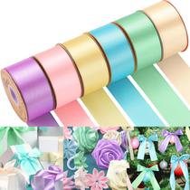 Fita de cetim Lyrow, 6 rolos, 1,5" x 183 m, cores pastel