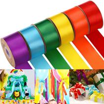 Fita de cetim Lyrow Rainbow 6 rolos de 1,5" de largura e 200 jardas