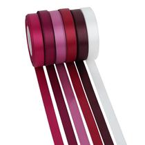 Fita de cetim MAYREEL Borgonha 9 mm de largura 10 jardas 6 rolos