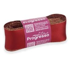 Fita de Cetim Ourela Dourada 38 mm Cor 209 VERMELHO 10 Mts Fitas Progresso - Inspire sua Festa Loja